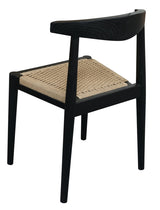 Arden Solid Oak Dining Chair with Loom (Black) - Side View