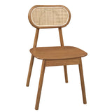 Kelly Rattan Dining Chair (Almond) - Front View