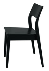 Providence Solid Oak Dining Chair - Set of 2 (Black) - Side View