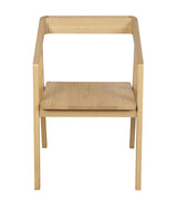 Kyoto Solid Oak Arm Chair - Set of 2 (Natural) - Side View
