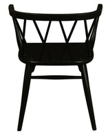 Sierra Cross Back Oak Chair - Set of 2 (Black) - Front View