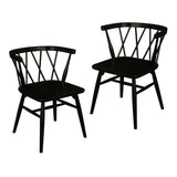 Sierra Cross Back Oak Chair - Set of 2 (Black) - Top-Down View