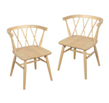 Sierra Cross Back Oak Chair - Set of 2 (Natural) - 45-Degree Angle