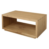 Oscar Solid Mindi Timber Coffee Table (Natural) - Front View