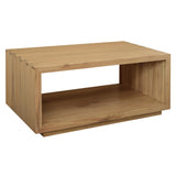 Oscar Solid Mindi Timber Coffee Table (Natural) - Side View