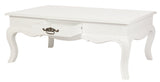 French Provincial 2 Drawer Coffee Table - White - Front View