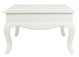 French Provincial 2 Drawer Coffee Table - White - Top-Down View