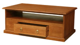 Tasmania 2 Drawer Coffee Table - Light Pecan - Side View