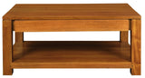 Amsterdam 2 Drawer Coffee Table - Light Pecan - Top-Down View