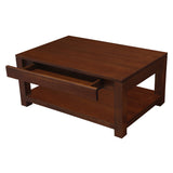 Amsterdam 2 Drawer Coffee Table - Mahogany - Side View