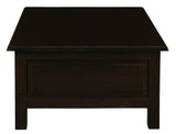 Tasmania 4 Drawer Straight Leg Coffee Table (Chocolate) - Side View