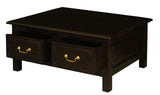 Tasmania 4 Drawer Straight Leg Coffee Table (Chocolate) - Top-Down View