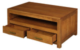 Paris 4 Drawer Coffee Table (Light Pecan) - Side View