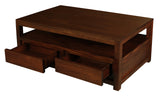 Amsterdam 4 Drawer Coffee Table (Mahogany) - Top-Down View