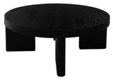 Apollo Round Solid Mindi Timber Coffe Table (Black) - Front View