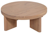 Apollo Round Solid Mindi Timber Coffe Table (Natural) - Front View