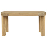 Brentwood 2 Drawer Oval Desk (Natural) - Side View