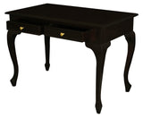 Queen Anne 2 Drawer Desk (Chocolate) - Top-Down View