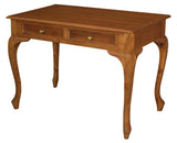 Queen Anne 2 Drawer Desk (Light Pecan) - Front View