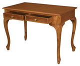 Queen Anne 2 Drawer Desk (Light Pecan) - Top-Down View