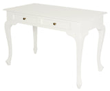 Queen Anne 2 Drawer Desk (White) - Front View