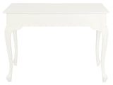 Queen Anne 2 Drawer Desk (White) - Side View