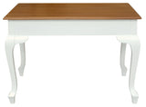 Queen Anne 2 Drawer Desk (White Caramel) - Side View