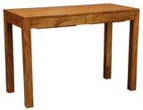 Amsterdam Solid Mahogany Timber 2 Drawer Desk (Light Pecan) - Side View