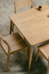 Nobu Oak Dining Table 90 x 90cm (Natural) - Top-Down View