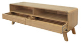 Providence 2-Drawer Entertainment Unit (Natural) - Side View