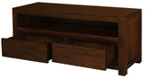 Amsterdam 2 Drawer Entertainment Unit (Mahogany) - Front View