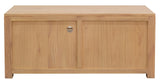 Amsterdam 2 Drawer Solid White Cedar Wood Entertainment Unit (Natural) - Top-Down View
