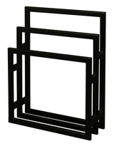 Nobu Solid Mahogany Timber Towel Stand (Black) - Side View