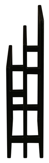 Nobu Solid Mahogany Timber Towel Stand (Black) - Top-Down View
