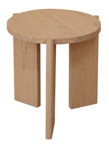 Apollo Round Solid Timber Side Table (Natural) - Front View