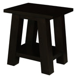 Tokyo Solid Mahogany Timber Lamp Table (Chocolate) - Front View