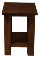 Tokyo Solid Mahogany Timber Lamp Table (Mahogany) - Side View
