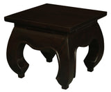 Dynasty Solid Mahogany Timber Lamp Table (Chocolate) - Side View
