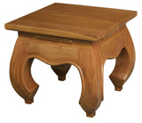 Dynasty Solid Mahogany Timber Lamp Table (Light Pecan) - Front View