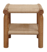Kelly Handwoven Rattan Lamp Table (Almond) - Front View