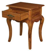 French Provincial 1 Drawer Lamp Table (Light Pecan) - Front View