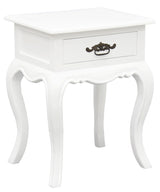 French Provincial 1 Drawer Lamp Table (White) - Front View