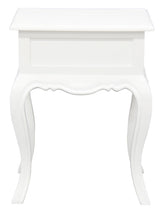 French Provincial 1 Drawer Lamp Table (White) - Side View