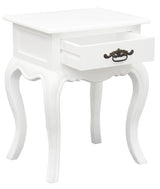 French Provincial 1 Drawer Lamp Table (White) - Top-Down View