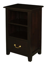 Tasmania 1 Drawer Solid Mahogany Timber Lamp Table (Chocolate) - Side View