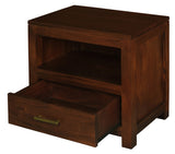 Paris 1 Drawer Solid Mahogany Timber Lamp Table (Mahogany) - Side View