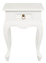 Queen Anne 1 Drawer Lamp Table (White)