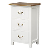 Tasmania 3 Drawer Lamp Table (White Caramel) - Front View