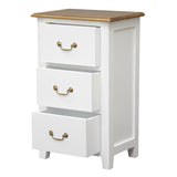 Tasmania 3 Drawer Lamp Table (White Caramel) - Side View