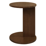 Brentwood Round Solid Timber Lamp Table (Walnut) - Front View